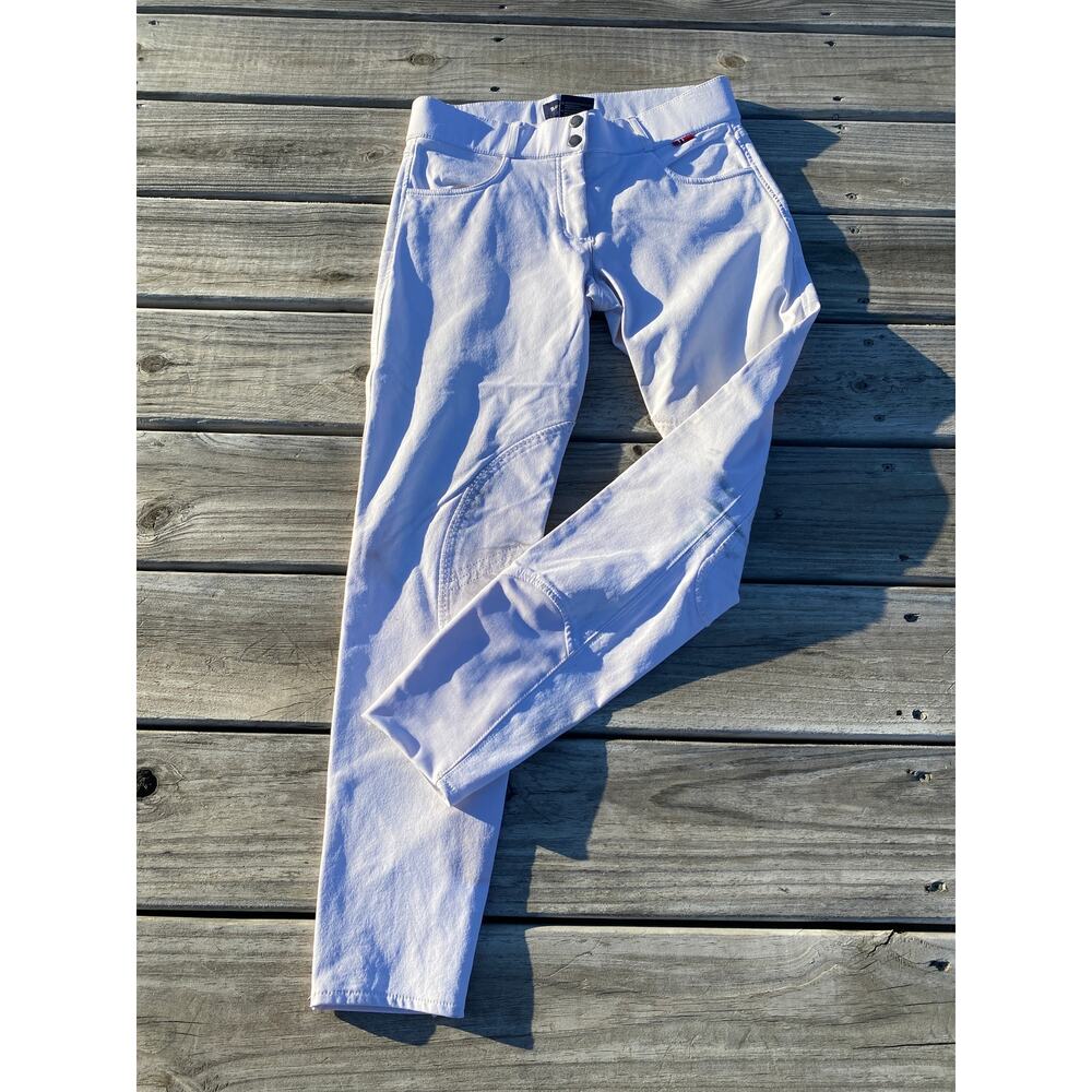 B Vertigo Women's Equestrian Horseback Riding Breeches - White - Size 28